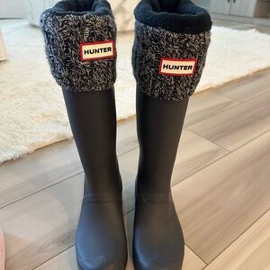 Hunter Black Tall Rain Boots
